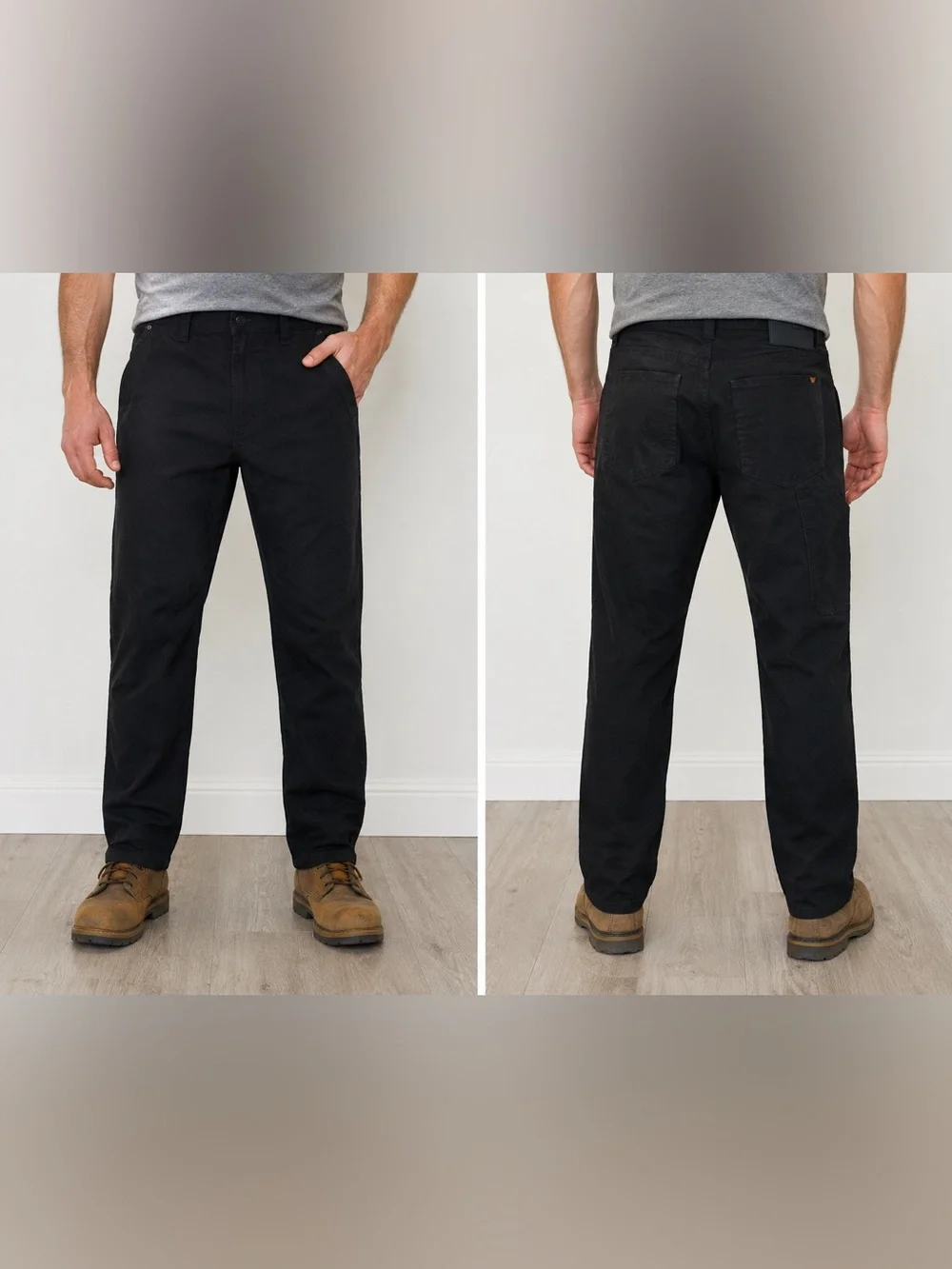 Eddie Bauer Canvas Utility Pants Black Stretch Workwear Men’s 34x32